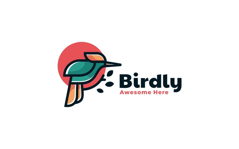 Création de logo de mascotte de couleur d'oiseau