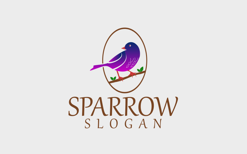 Sparrow Bird Logo aangepaste ontwerpsjabloon 2