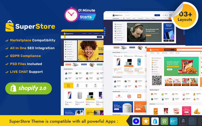 Superstore - Elektronica en gadgets Multifunctioneel Shopify Responsief thema