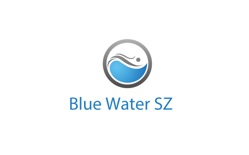 Blue Water logotyp designmall