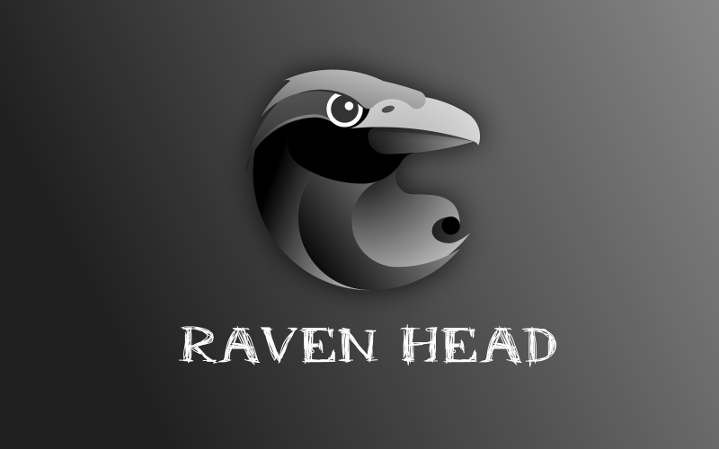 Raven Head Gradient Logotyp Mall