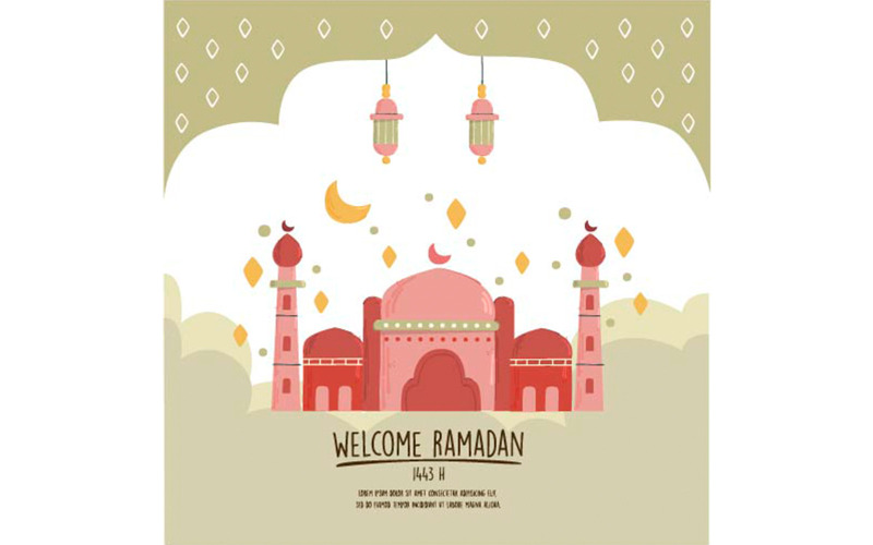 Bienvenido Ramadán 2022 Ilustración
