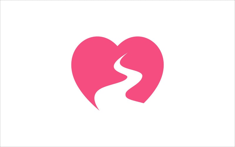 粉红色的爱情路线矢量模板