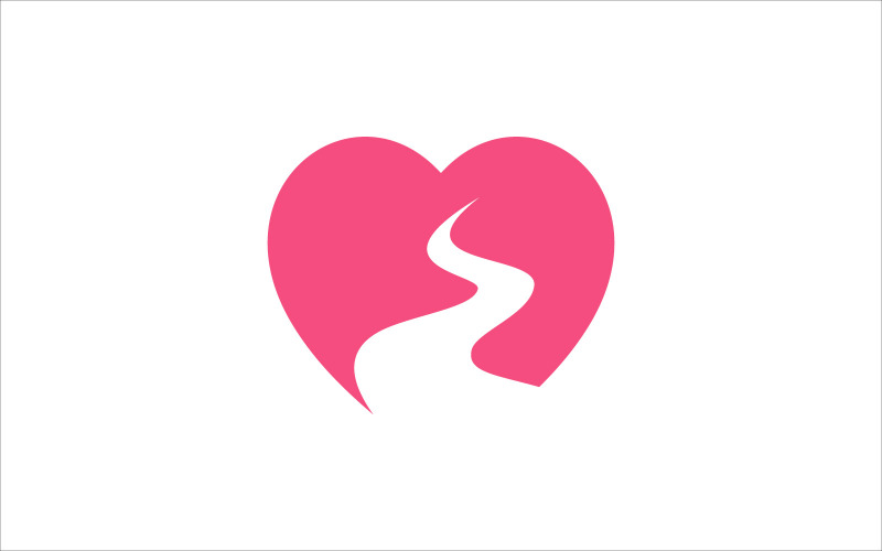 modello vettoriale del percorso dell'amore rosa