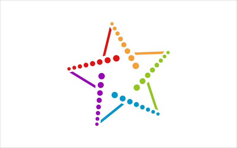 modelo de vetor de estrela colorida