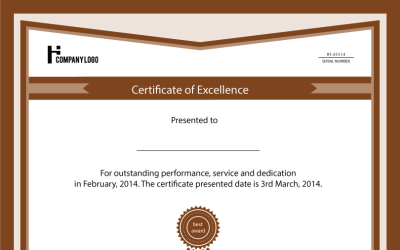 Plantilla de diseño de certificado corporativo