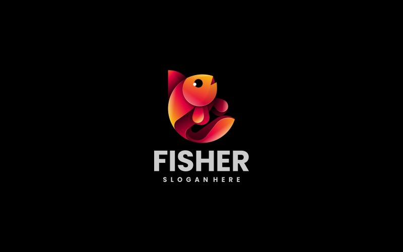 Circle Fish Gradient Logo Template