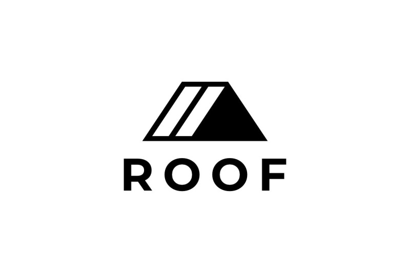 Logotipo plano superior da casa no telhado
