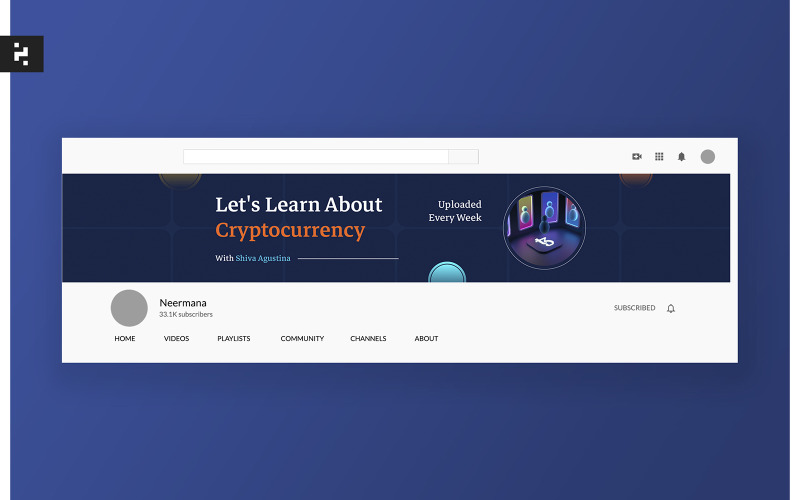 Plantilla de portada de Youtube de criptomonedas