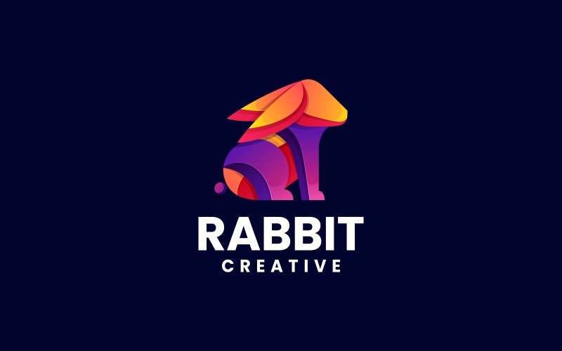 Vector konijn gradiënt kleurrijk logo