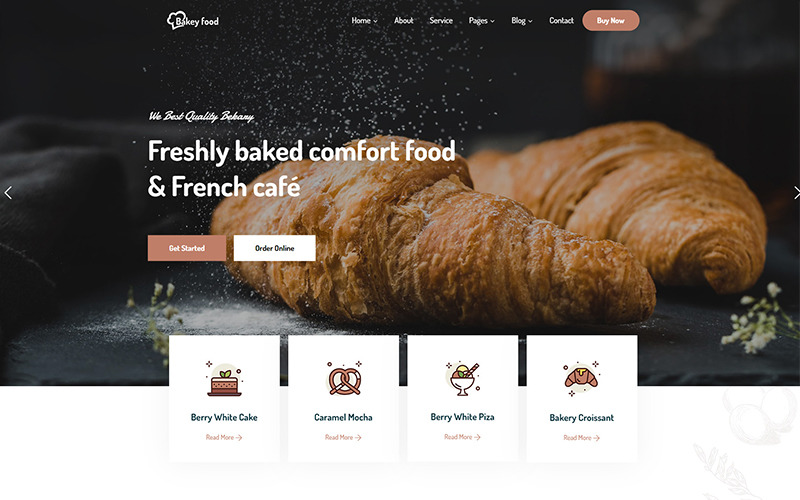 Bakeyfood - 食品面包店 WordPress 主题