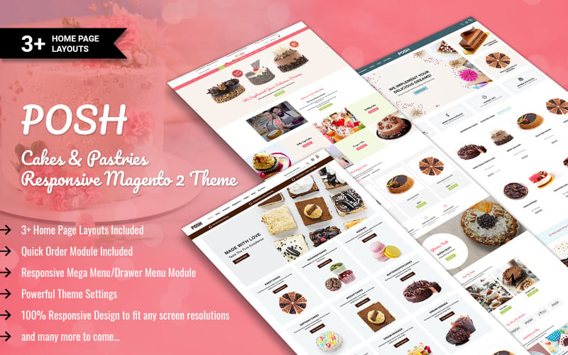 Cakes & Pastries Store Responsive Theme für Magento 2