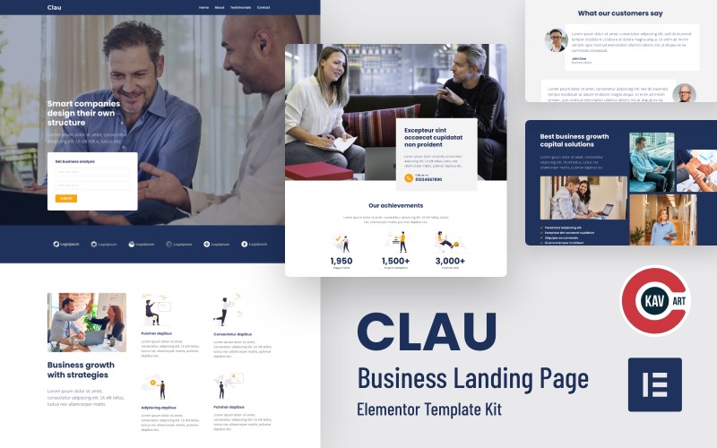 Clau — zestaw szablonów do biznesowego Landing Page Elementor