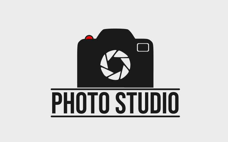 Fotografi logotyp mall med kameraikonen