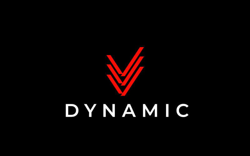 Logo rojo dinámico de la letra V