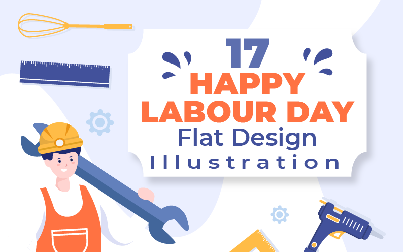 17 Glückliche Illustration zum Tag der Arbeit