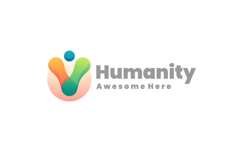 Logo coloré dégradé de l'humanité