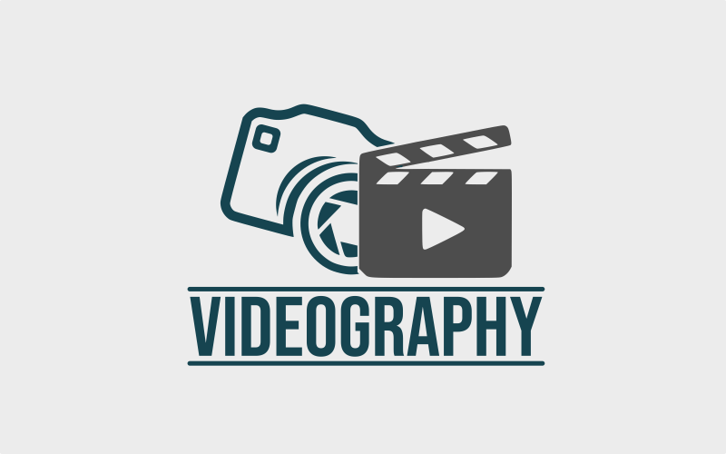 Шаблон логотипа видеосъемки со значком камеры