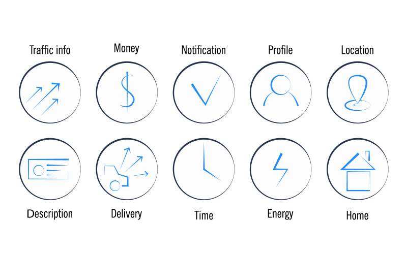 Tien pictogram voor web, eenvoudige stijl
