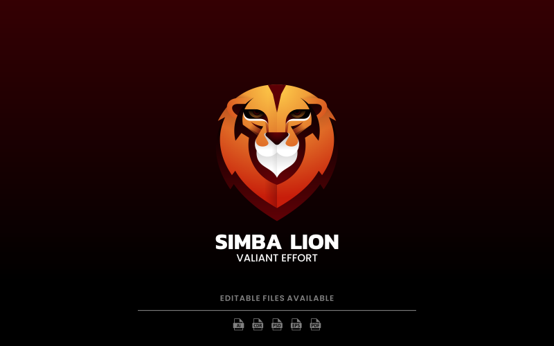 Lion Head Color Gradient Logo #235861 - Templatemonster