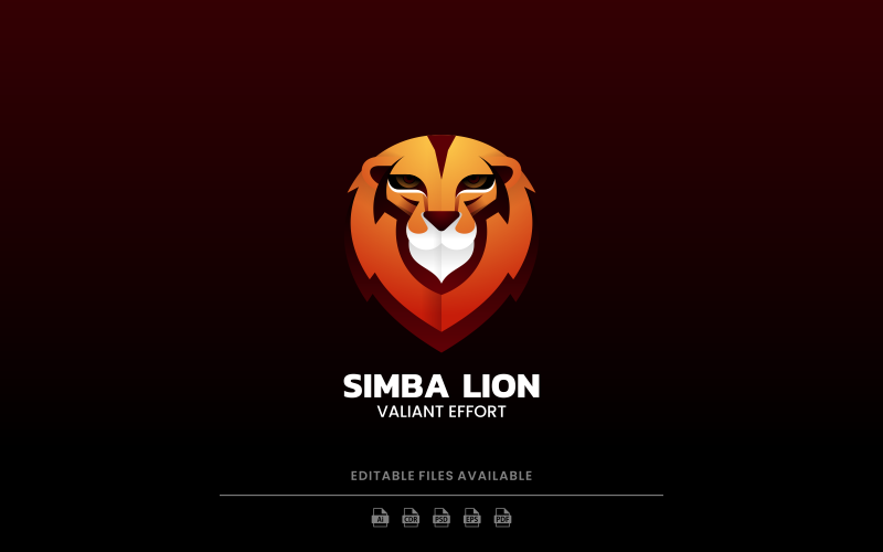 Lion Head Kleurverloop Logo