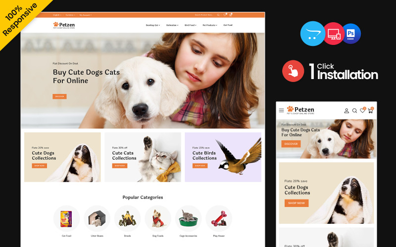 Petzen - Cibo per animali e cibo per animali Opencart Responsive Store