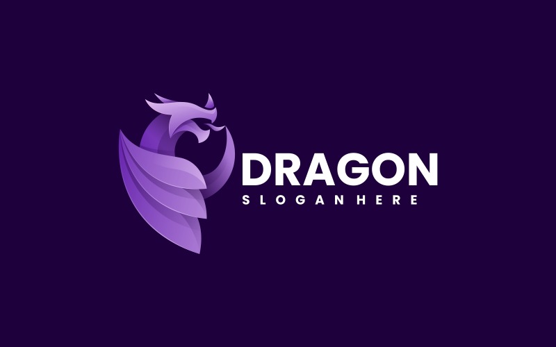 Vector Dragon Gradient Logo Design