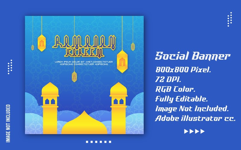 Kreatív Ramadan Social Media banner sablon
