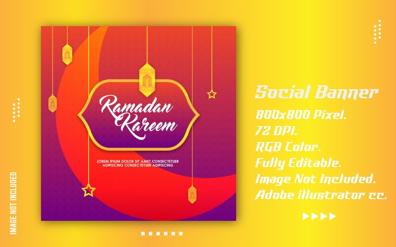 Ramadan Kareem Baner życzeń w mediach społecznościowych