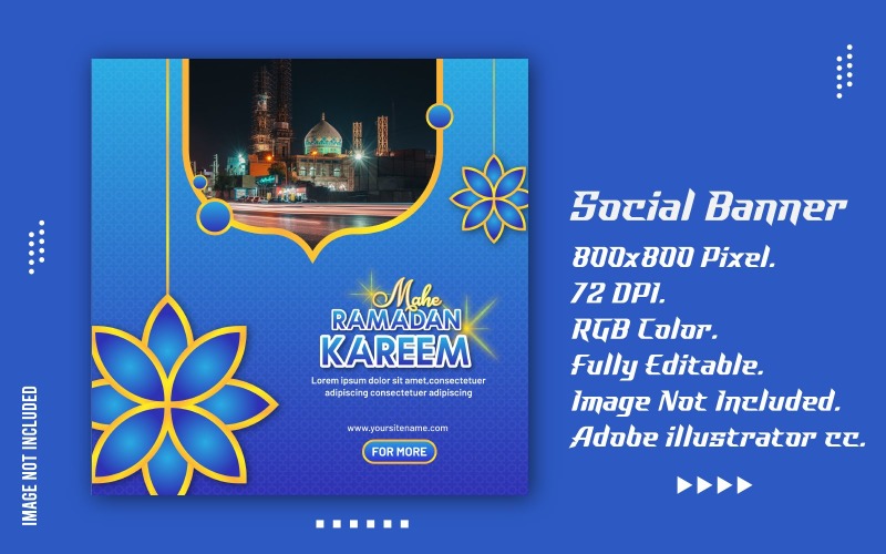 Ramadan Mubarak social media post ontwerpsjabloon