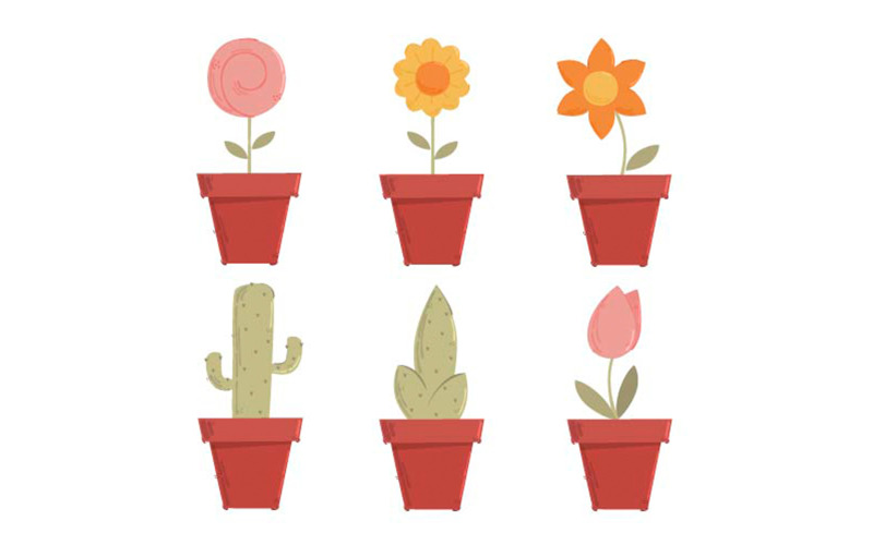 Blumentopf-Illustration (flaches Design)