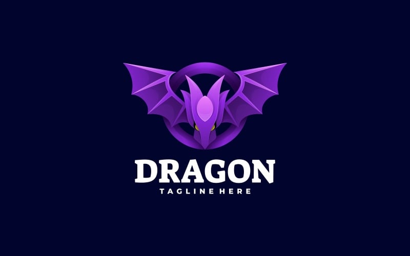 Logo colorato gradiente drago vettoriale