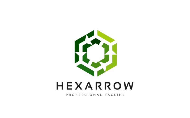 Logotipo de inversión de flechas hexagonales