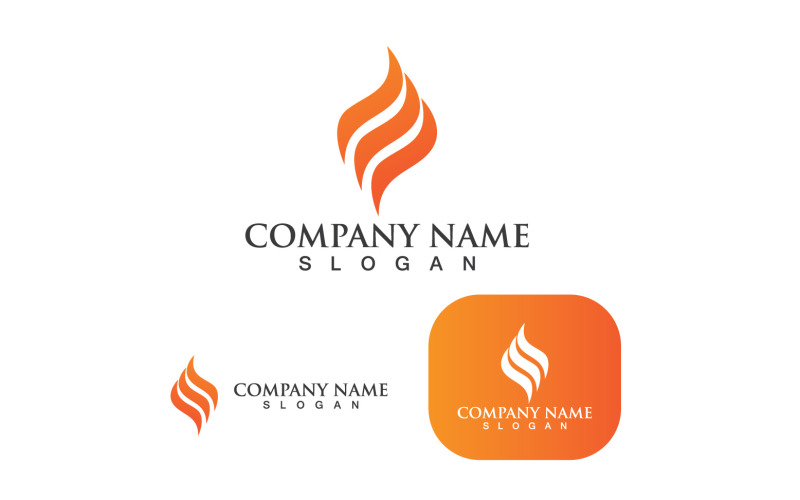 Oheň Logo šablona Olej Vektor