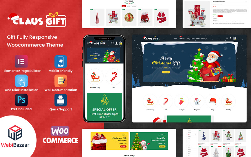 Clausgift - 圣诞礼物响应 WooCommerce 主题