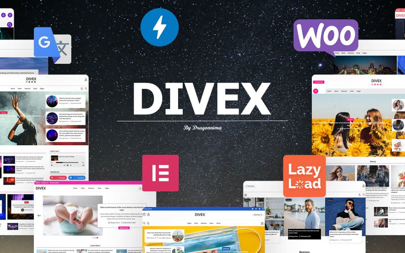 Divex - Tema multipropósito de WordPress para noticias y WooCommerce