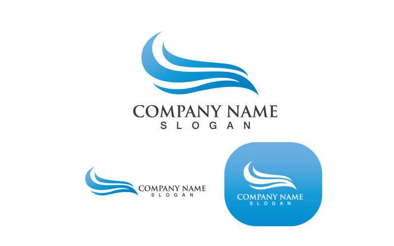 Icône Vague Eau Illustration Vectorielle Conception Logo V4