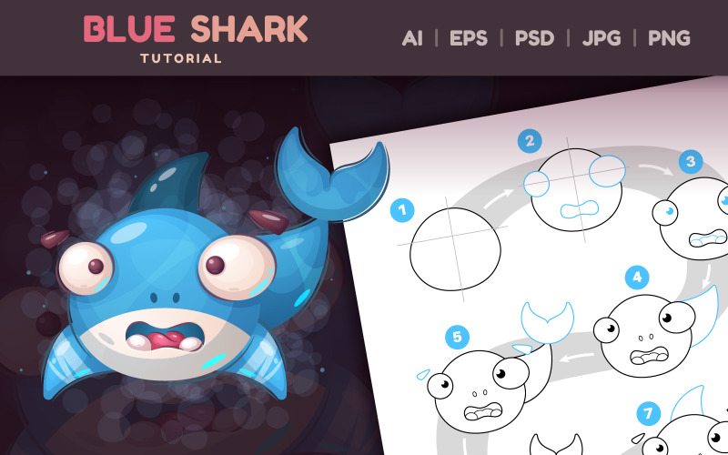 Как рисовать акулу поэтапно: урок рисования, графическая иллюстрация