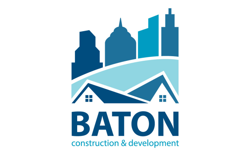 Modelo de Logotipo de Construção e Desenvolvimento de Baton