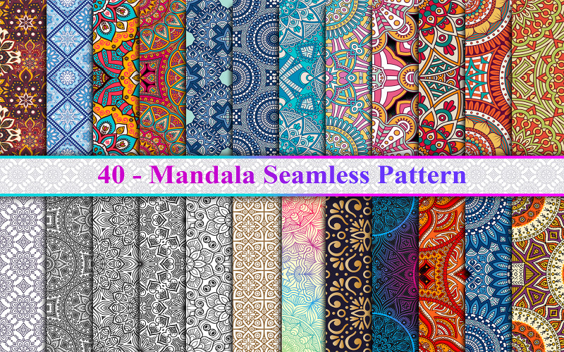 Pacchetto Mandala Seamless Pattern, Mandala Pattern