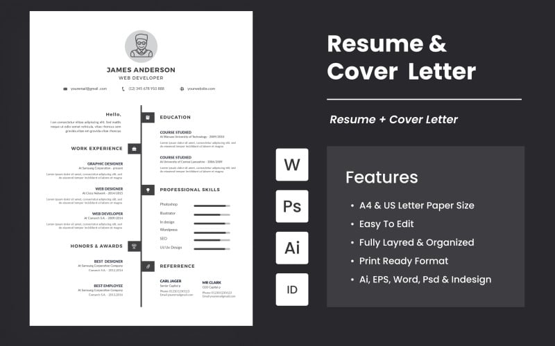 Simple CV/ Resume And Cover Letter