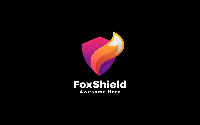 Fox Shield přechod barevné logo