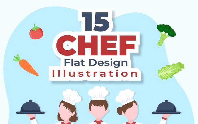 15 ilustração de personagem de desenho animado de chef profissional