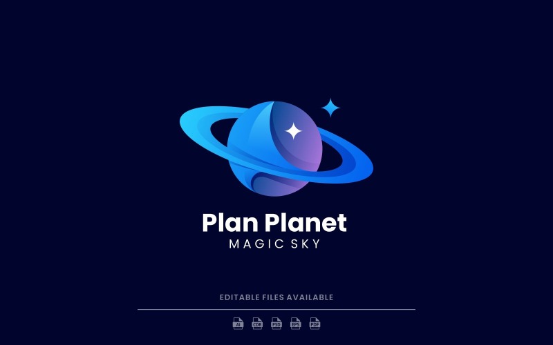Logo-Vorlage mit Planetenverlauf
