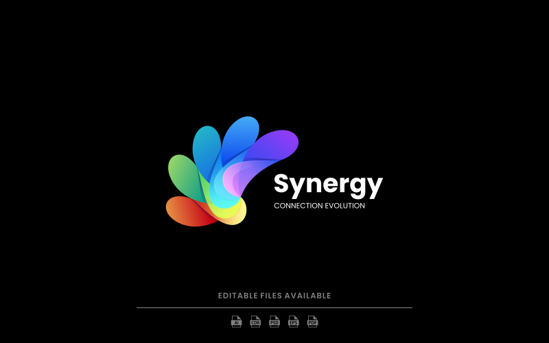 Logotipo colorido degradado de sinergia abstracta