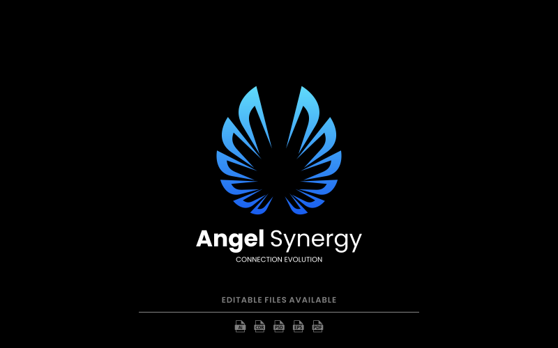 Logotipo de degradado de ángel abstracto