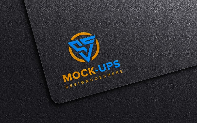 Maqueta de logotipo de papel negro Photoshop Psd