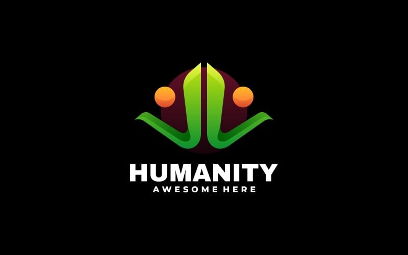 Modelo de Logotipo Gradiente Humanidade