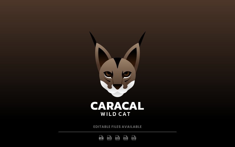 Stile del logo del gradiente di Caracal
