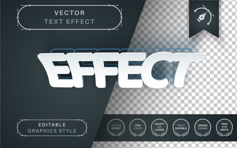 Turn Paper - редактируемый текстовый эффект, стиль шрифта, графическая иллюстрация